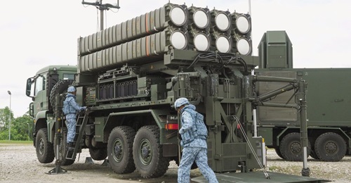 The Republic of Singapore Air Force has fielded the Aster 30 SAMP/T medium-range SAM system to bolster its upper tier air defence umbrella. Seen here is an Aster 30 launcher vehicle with a unique standalone midcourse-guidance datalink system immediatel...