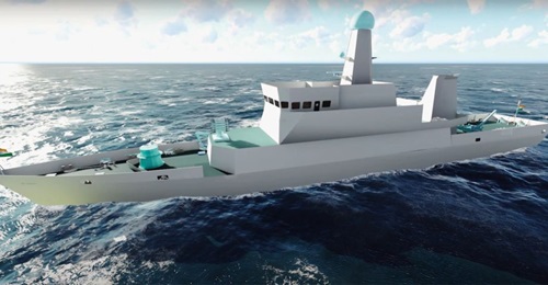 Computer-generated imagery of GRSE's ASW-SWV variant.