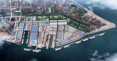 A CGI provided by CSSC showing the future Hudong-Zhonghua shipbuilding facility on Changxing Island near Shanghai.