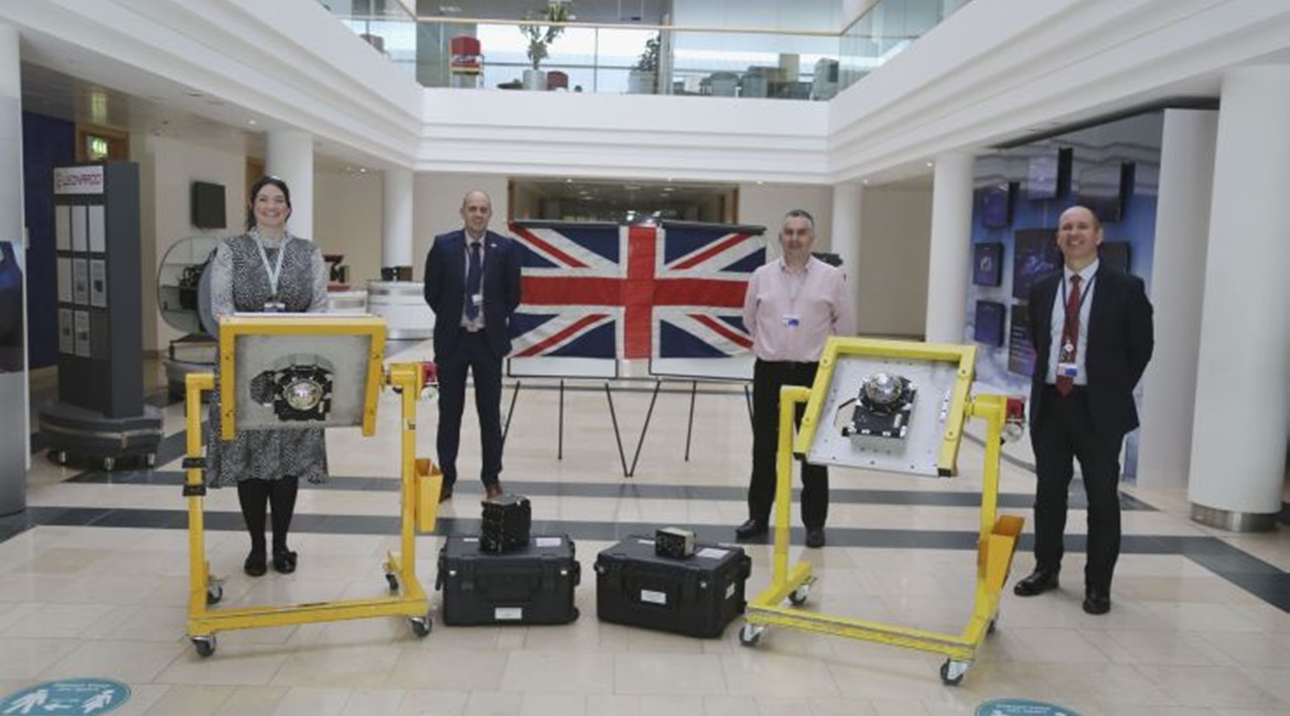 Leonardo staff at the company's Edinburgh facility in Scotland marked delivery of the final Miysis DIRCM system for the UK's Shadow fleet in late 2020.