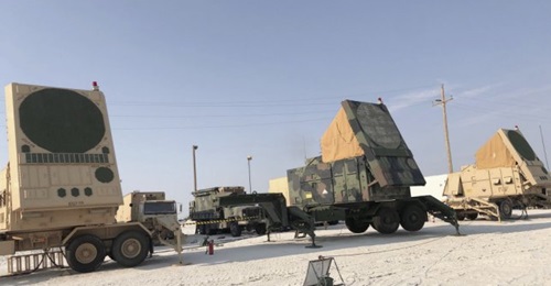 Back-up Patriot radars are shown here at White Sands Missile Range for the 2020 IBCS limited user test. DoD has given its blessing for the army to move its IBCS into production.