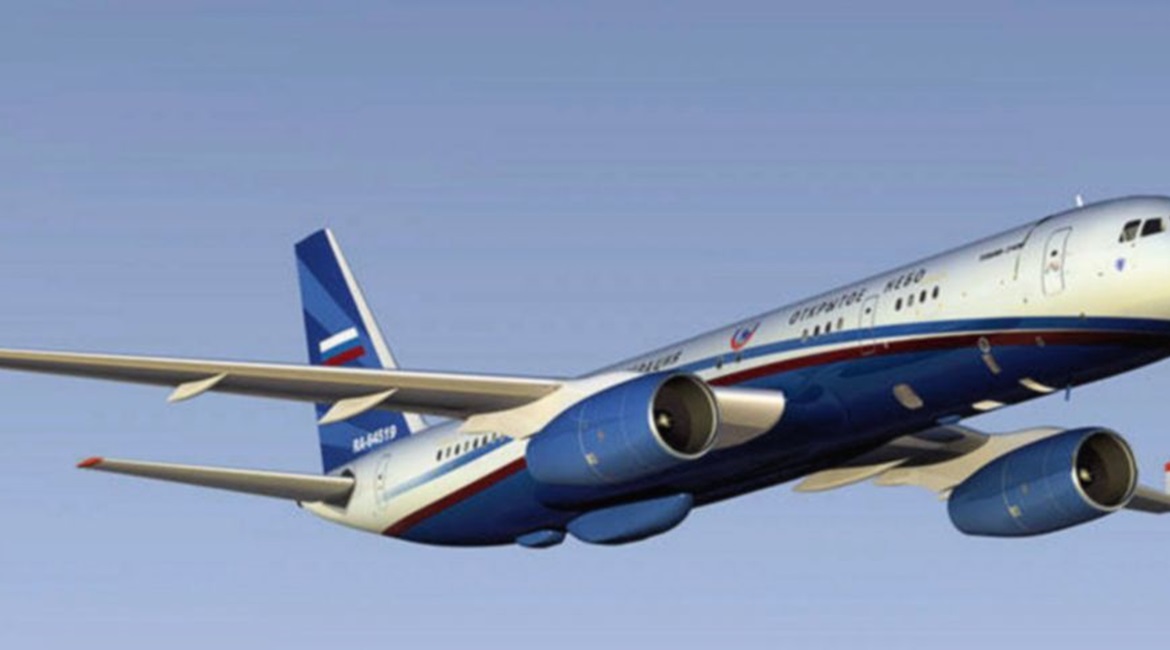 Computer-generated image of the Tu-214ON, configured for Open Skies flights that Russia no longer needs for that purpose now that it is withdrawing from the treaty.