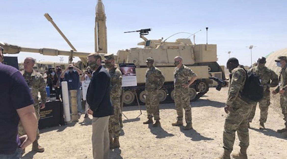 US Army Secretary Ryan McCarthy and Army Chief of Staff General James McConville receive a briefing after the Project Convergence 2020 capstone event in September 2020. McCarthy and other top service civilian leaders are stepping down on 20 January whe...