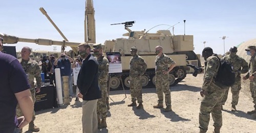 US Army Secretary Ryan McCarthy and Army Chief of Staff General James McConville receive a briefing after the Project Convergence 2020 capstone event in September 2020. McCarthy and other top service civilian leaders are stepping down on 20 January whe...