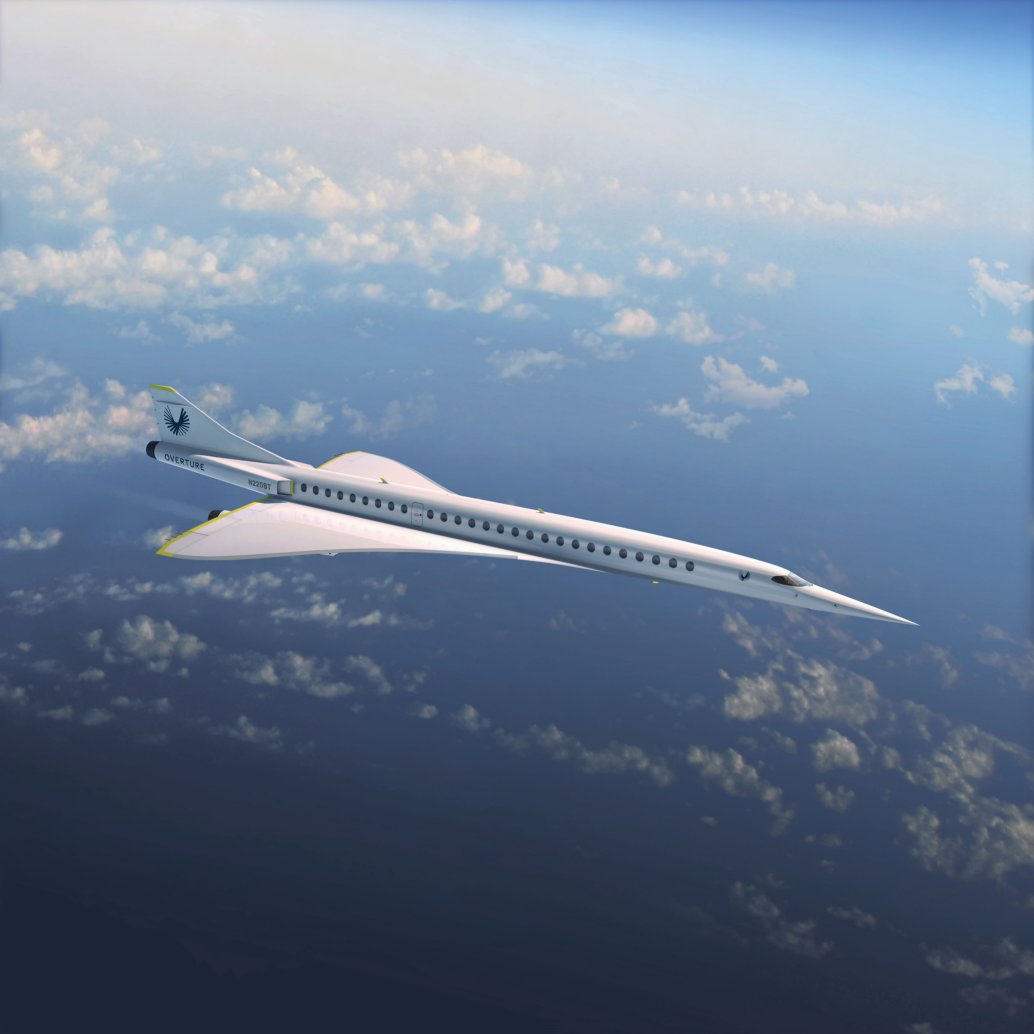 Artist’s illustration of Boom Supersonic’s Overture supersonic aircraft. The US Air Force’s outgoing acquisition executive has laid the groundwork for supersonic transport to be the service’s next “Prime” technology. (Boom Supersonic)
