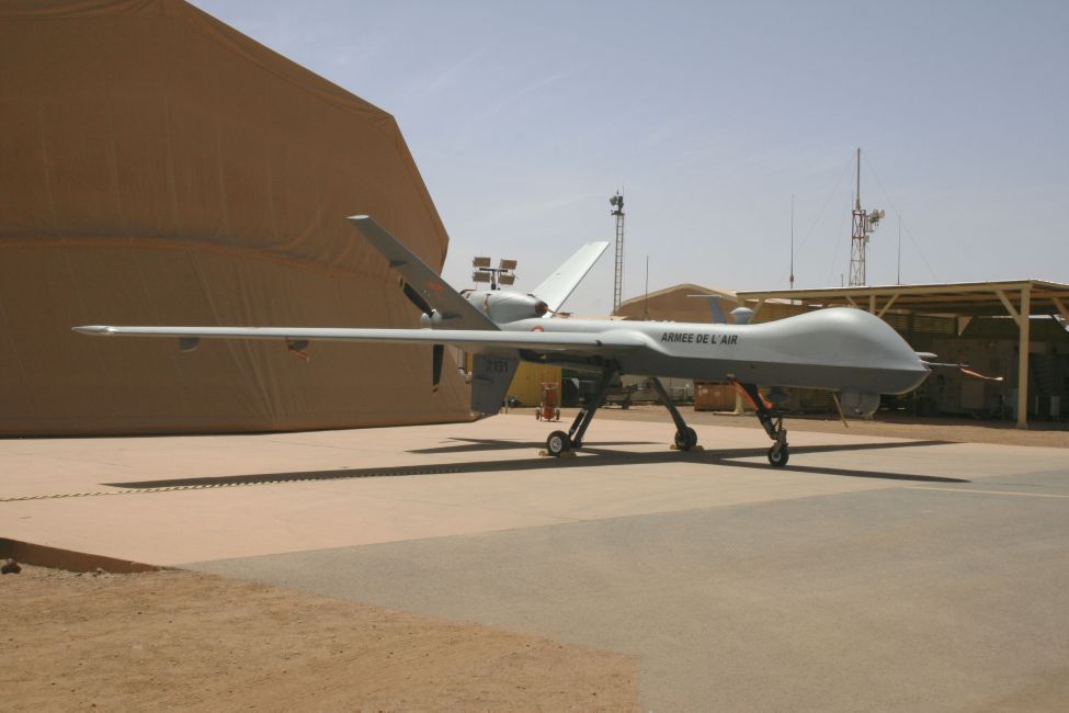 A French Air and Space Force MQ-9 Block 1 Reaper UAV seen in Niamey, Niger. (Janes/Emmanuel Huberdeau)