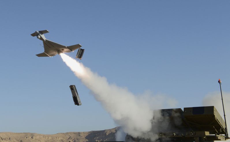 The ground-launched version of the Harop loitering munition system. IAI announced on 1 February that it has signed contracts worth a total of more than USD100 million for the supply of Rotem and Harop loitering munitions to several countries, at least two of which are in Asia. (IAI)