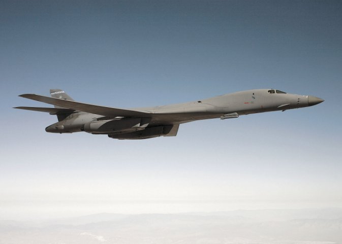 Seen on a previous operational deployment, the B-1B is to be deployed to Norway for the first time. (US Air Force)