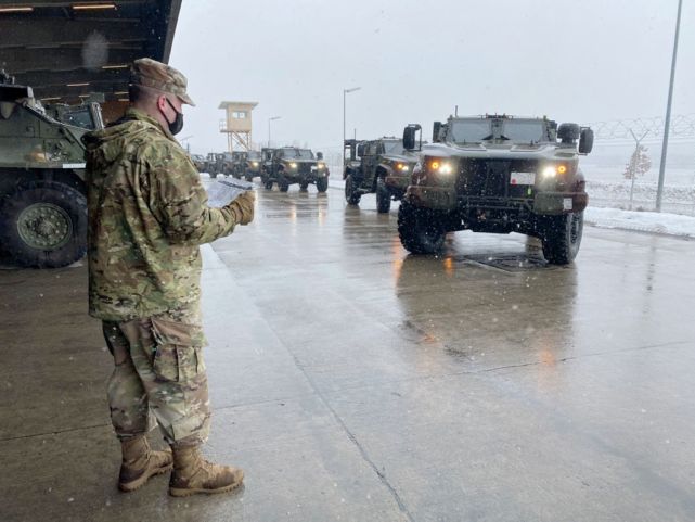 US Army soldiers receive the Joint Light Tactical Vehicle (JLTV) at Rose Barracks, Germany, on 30 January 2021. Pentagon plans to pull troops out of Germany are on hold while the Biden administration reviews why the Trump administration made the decision.  (US Army)