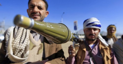 An armed Yemeni man holds a rocket launcher in the capital Sanaa to show their support for the Shiite Houthi movement against the Saudi-led intervention, in December 2018. Washington has announced that it will no longer support 'offensive operations' i...