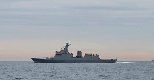 The PN's future 
        
         frigate during sea acceptance trials.