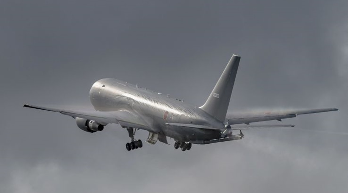 The first Boeing KC-46A tanker destined for the Japan Air Self-Defense Force took to the skies on its maiden flight on 8 February.