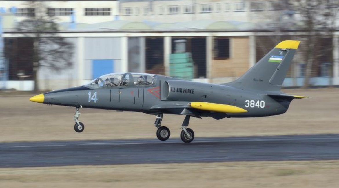 One of six L-39 aircraft returned to Uzbekistan after being overhauled by Aero in the Czech Republic.