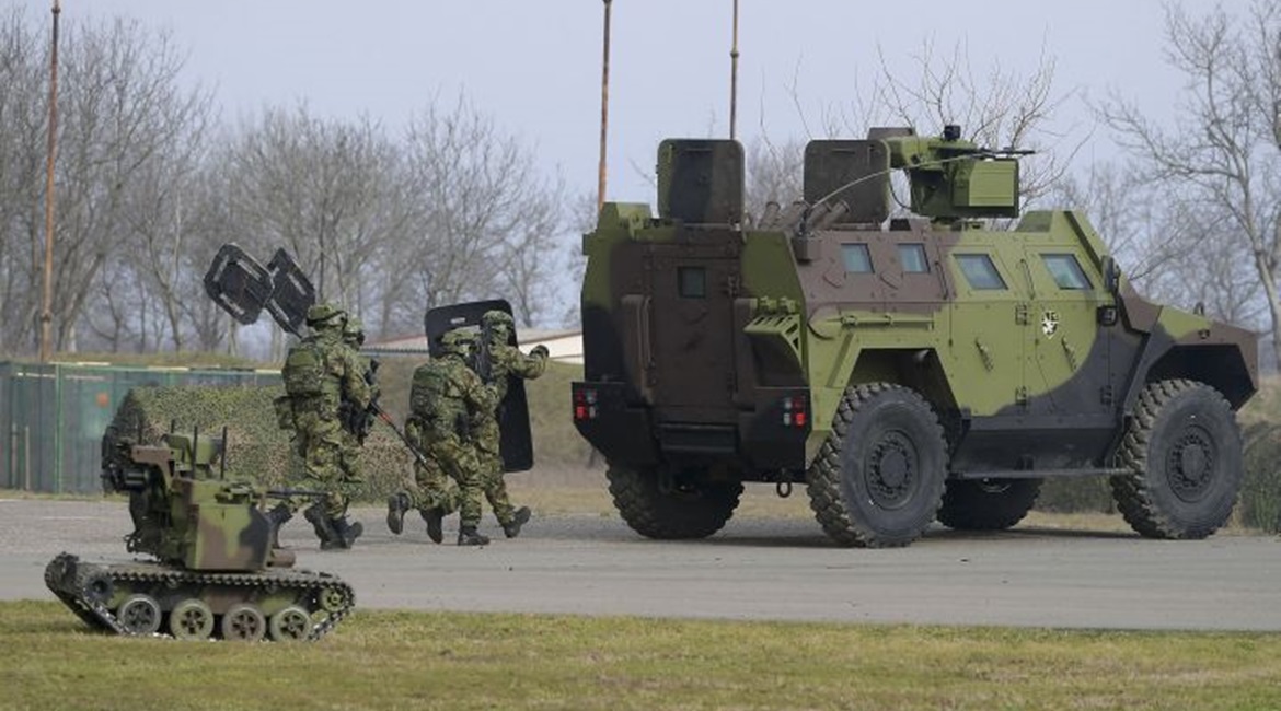Serbia's 72nd Special Operations Brigade has 10 BOV M16 Miloš MPAVs (right) and five Mali Miloš armed UGVs (left) and will receive 20 more M16 MPAVs by the end of 2021, President Aleksandar Vucic said on 7 February after attending exercise 'V...