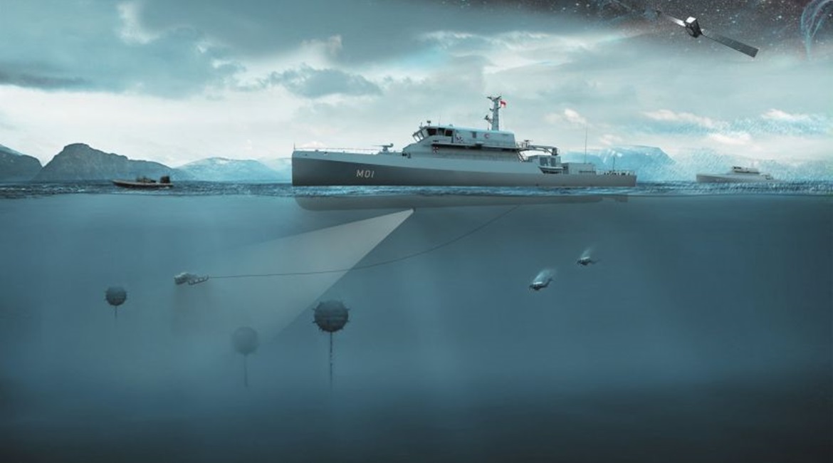 A computer-generated image of the two MCMVs that German shipyard Abeking & Rasmussen is building for the Indonesian Navy. Each vessel will be equipped with two MAN 12V175D-MM engines.