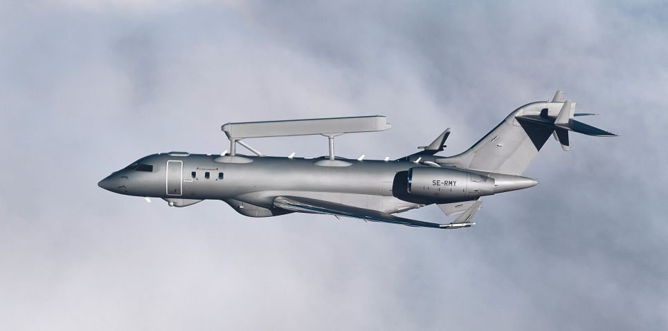 Saab delivered the third of five GlobalEye aircraft to the UAE on 20 February. (Saab)