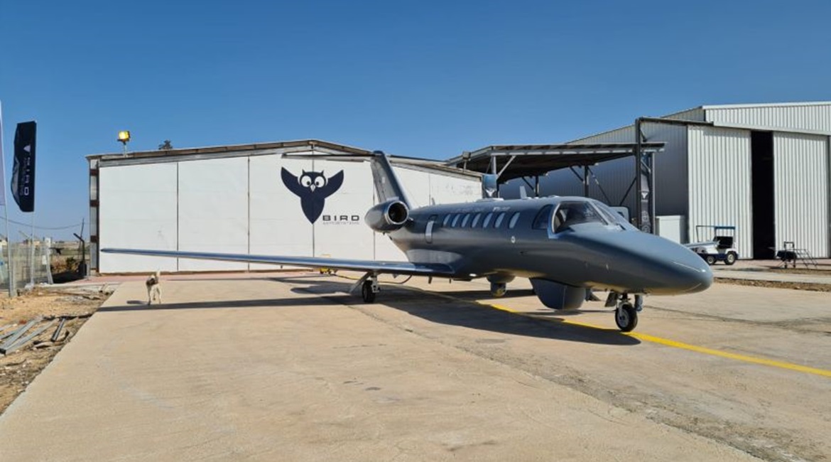 One of the Cessna CJ3 aircraft that Bird Aerosystems has modified into a maritime surveillance aircraft for an African government.