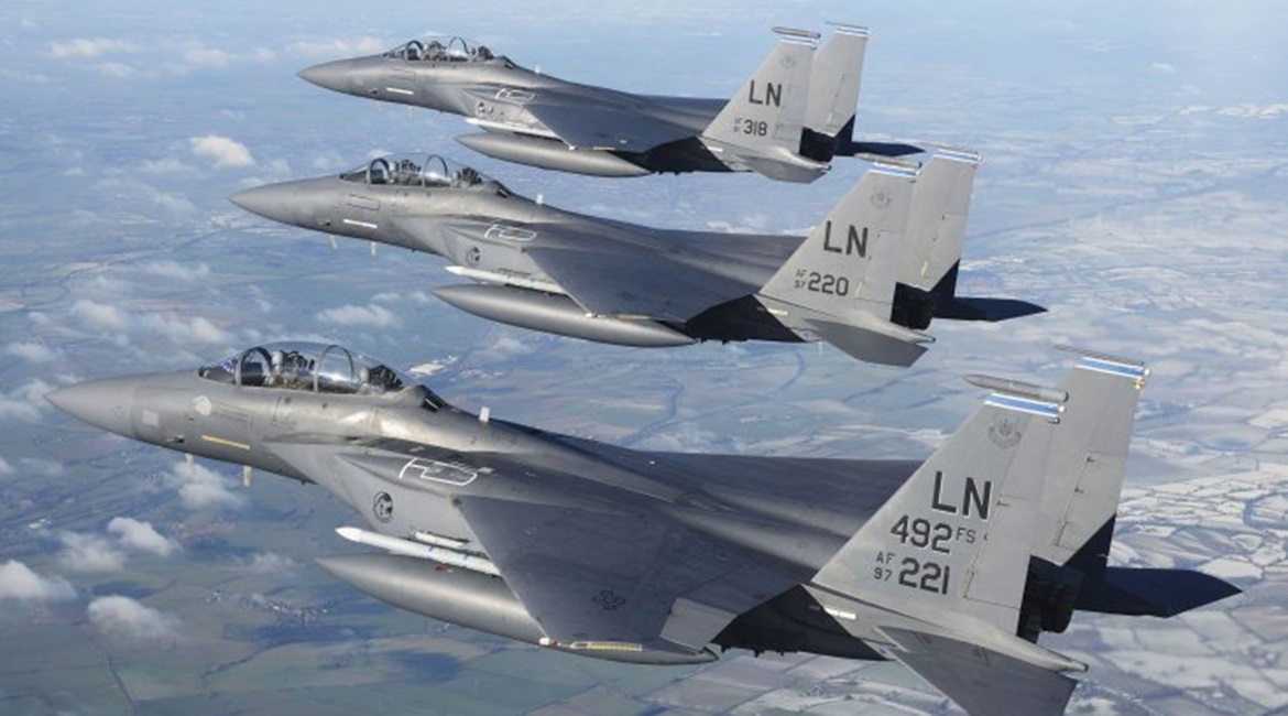 The Pentagon announced on 25 February that it sent two F-15E Strike Eagles to launch seven precision-guided munitions at 11 facilities in Abu Kamal on the Syrian side of the crossing point into Iraq.