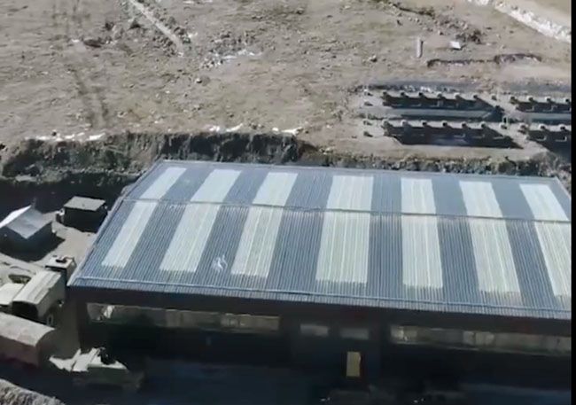 A screengrab from CCTV footage released on 26 February showing the new training facility erected for PLA border defence troops in Tibet at an altitude of 5,371 m above sea level.  (CCTV )