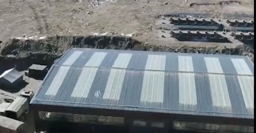 A screengrab from CCTV footage released on 26 February showing the new training facility erected for PLA border defence troops in Tibet at an altitude of 5,371 m above sea level.