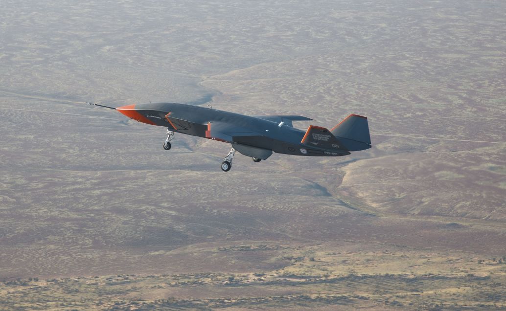 Boeing Australia carried out the first flight of its ‘Loyal Wingman’ UAV on 27 February. The aircraft took off from the Woomera Range Complex in South Australia. (Commonwealth of Australia/Department of Defence)