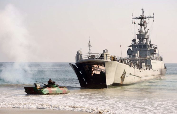An amphibious assault exercise conducted by the Andaman and Nicobar Command in February 2021. (Ministry of Defence, India)