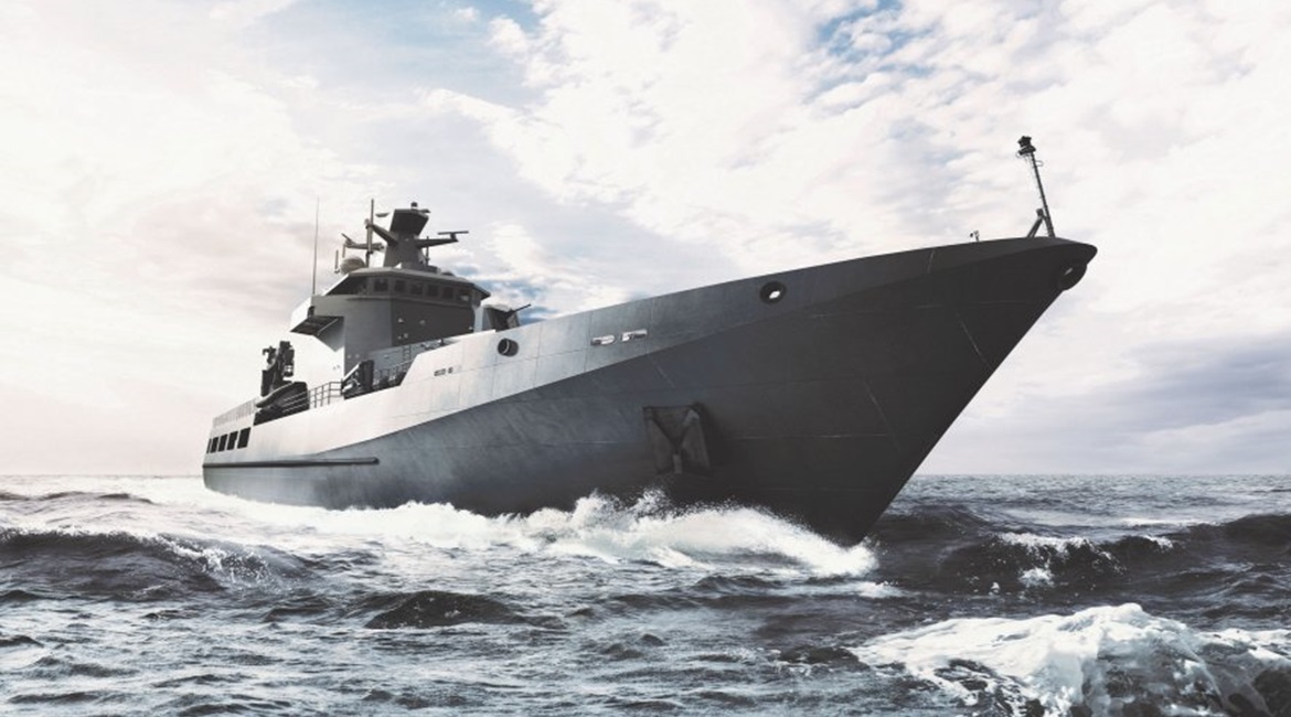 A computer-generated image of the Arafura class, which is being built under Australia's Sea 1180 Phase 1 programme.
