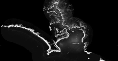 A shoreline map of Plymouth Sound and harbour generated by the software trialled on HMS 
        
        .