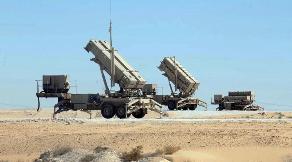 Saudi Patriot launchers, one with PAC-3 missiles, the others with larger PAC-2 missiles, during Exercise 'Ramah al-Nasr-1' that was held in the Eastern Province in January-February.