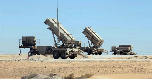 Saudi Patriot launchers, one with PAC-3 missiles, the others with larger PAC-2 missiles, during Exercise 'Ramah al-Nasr-1' that was held in the Eastern Province in January-February.