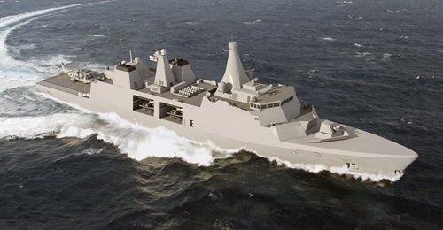 The Arrowhead 140 concept, one of four designs that have been shortlisted in a programme to procure follow-on frigates to the Martadinata class.