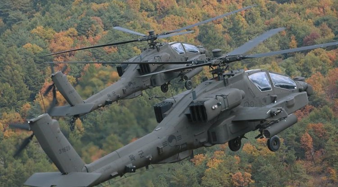 Two RoKA AH-64E Apache attack helicopters. 
        
         learned on 3 March that the service is considering acquiring 36 new attack helicopters (of an unspecified model) to add to its current fleet of 36 AH-64Es, thus achieving 1:1 replac...