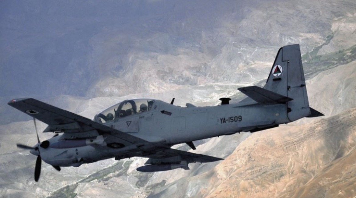 An Afghan Air Force A-29 Super Tucano light attack aircraft. On 10 March SIGAR John Sopko warned about the “devastating” impact a departure of foreign contractors from Afghanistan by 1 May would have on ANDSF effectiveness. He quoted TAAC-A...