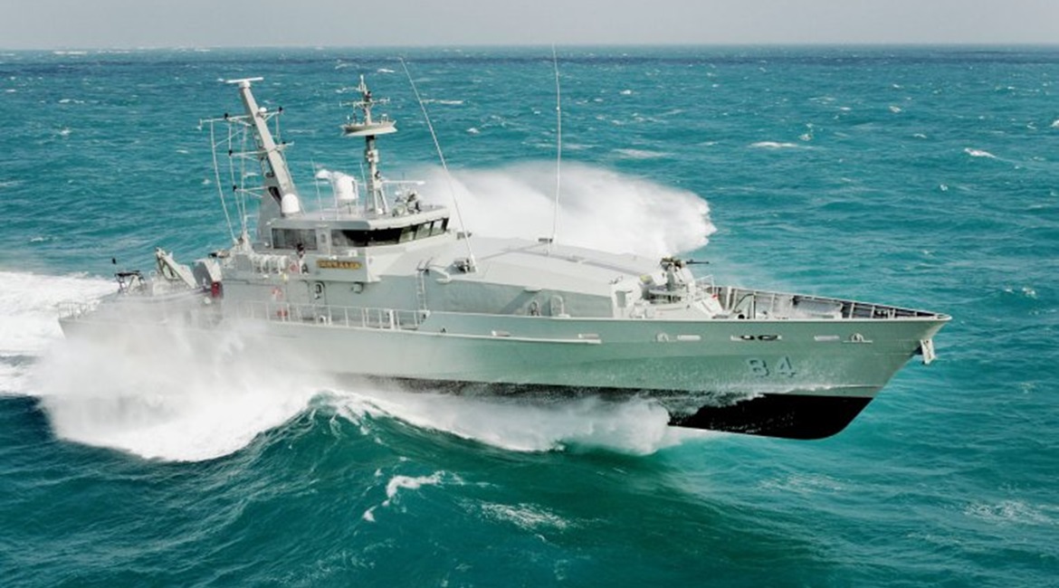Australia's second Armidale-class patrol boat, HMAS 
        
        , seen here during its sea trials. The vessel's sister ship, HMAS 
        
        , will be decommissioned on 26 March 2021.