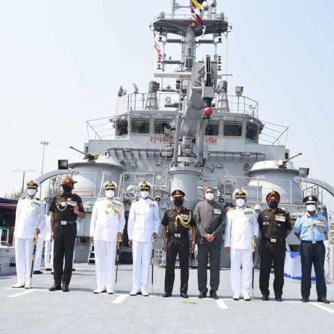 The IN commissioned its eighth and final Mk IV landing craft in a ceremony held on 18 March at Port Blair. (Indian Navy)