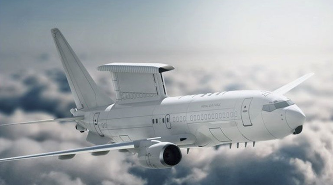 An artist's impression of the E-7A Wedgetail AEW1 in UK service. A planned procurement of five such platforms has now been reduced to just three.