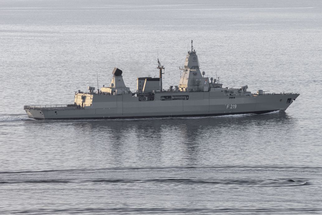 
        The German Navy’s Sachsen-class (Type 124) anti-air warfare frigate FGS
        Sachsen
        (F 219) is pictured during post refit trials in March.
       (Michael Nitz)