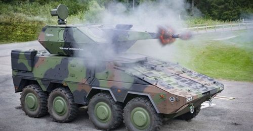 Among the systems Rheinmetall is offering for NNbS is its Skyranger 35, pictured being demonstrated against UAVs at its Ochsenboden firing range in Switzerland in September 2018.