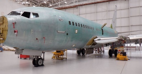 The first 737 being converted into an E-7 Wedgetail AEW1 aircraft for the UK RAF.