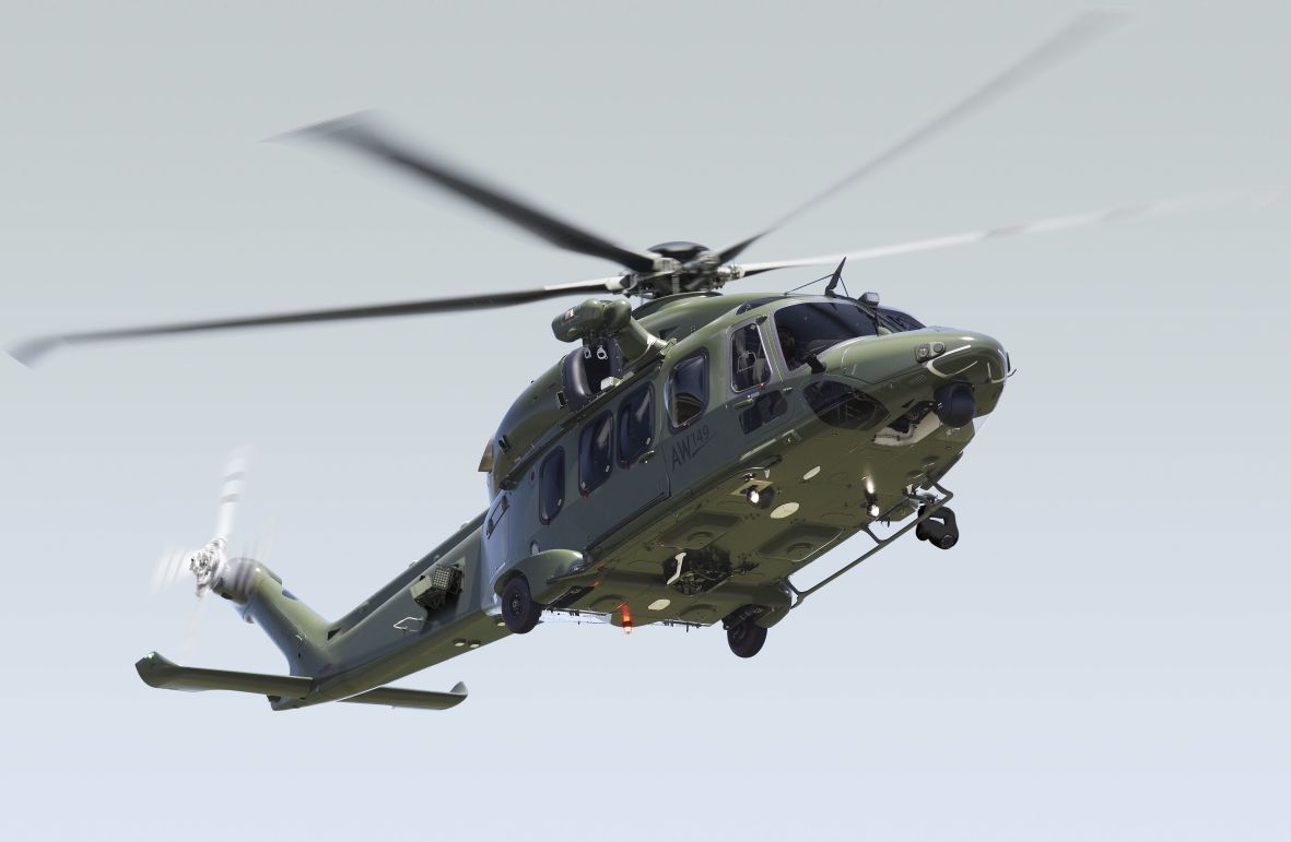 Leonardo is competing for the UK’s NMH with its AW149 helicopter. (Leonardo)