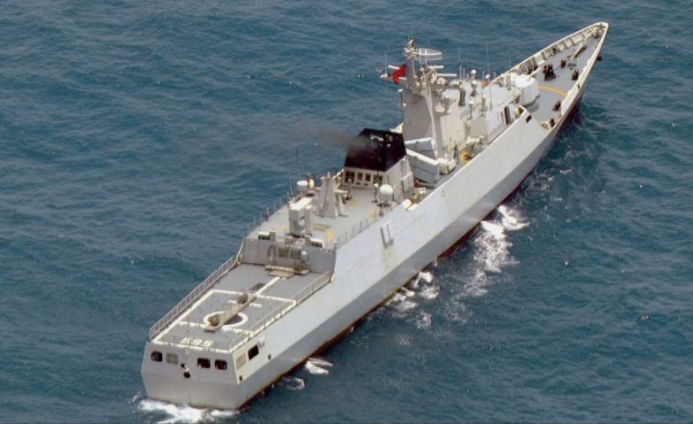 
        PLAN Jiangdao (Type 056/056A)-class corvette 
        Baise
         was spotted by the Philippine’s NTF-WPS near the disputed Fiery Cross Reef in the South China Sea on 11 April.
       (NTF-WPS)