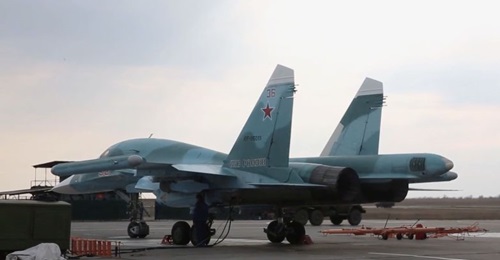 A 559th Bomber Regiment Su-34 in the Rostov region preparing to deploy to Crimea as part of SMD control check exercises.