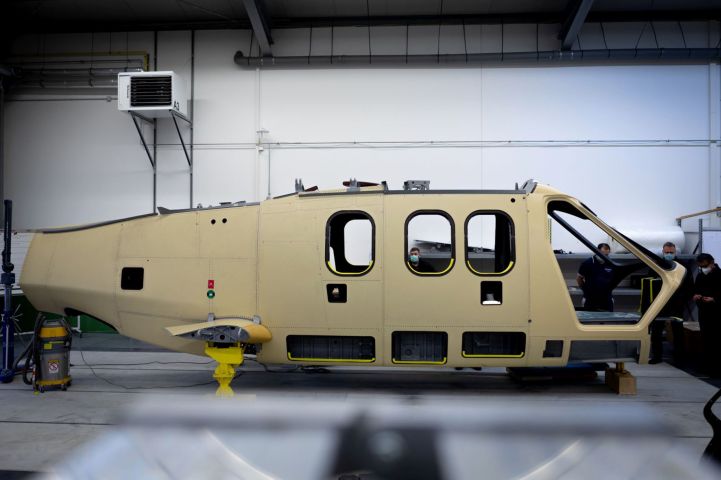 The Airbus RACER high-speed helicopter in assembly in April. Flight trials are due to begin in 2022. (Airbus Helicopters)