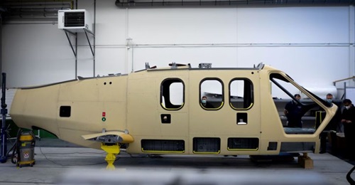 The Airbus RACER high-speed helicopter in assembly in April. Flight trials are due to begin in 2022.