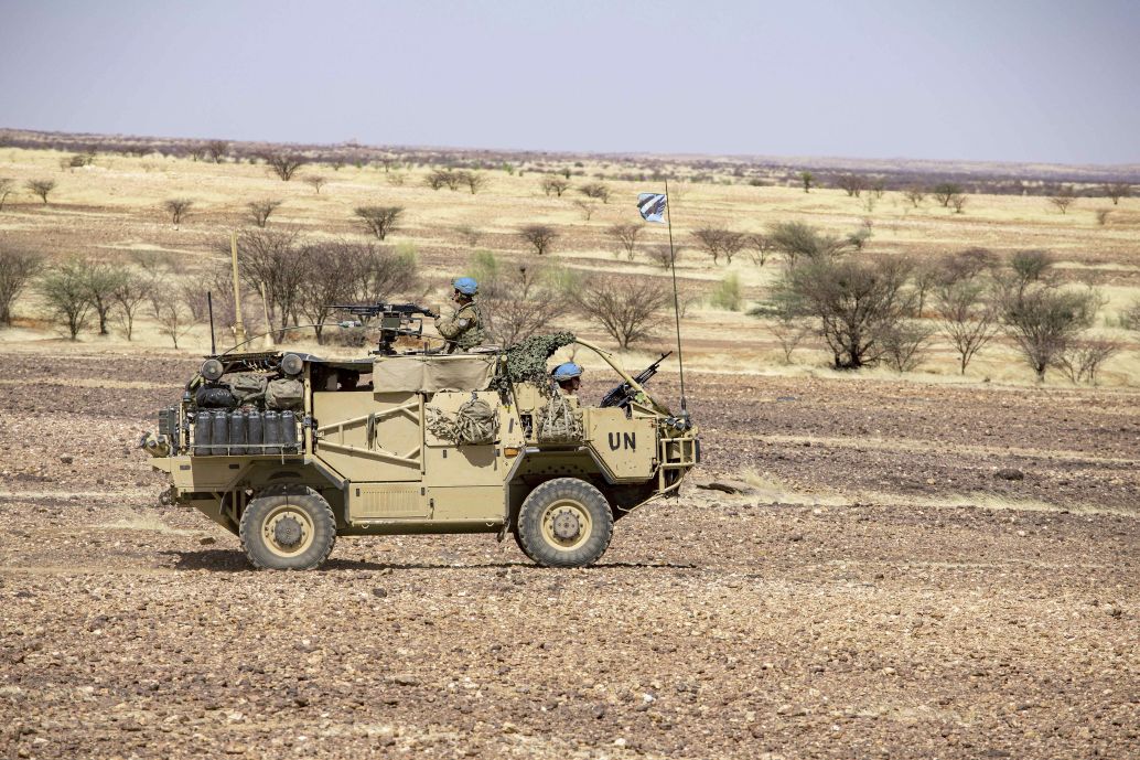 British soldiers from the LRRG on patrol in a Jackal 2 vehicle.  (UN Multidimensional Integrated Stabilization Mission in Mali)