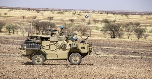 British soldiers from the LRRG on patrol in a Jackal 2 vehicle.