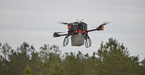 RotorX's Palledrone autonomous heavy-lift unmanned hexacopter. The company is looking to increase the aircraft's payload capacity to 68 kg. It has tested the Palledrone carrying about 48 kg.