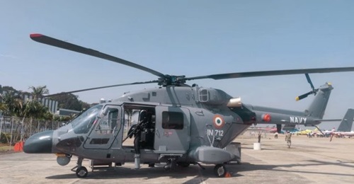 An IN Dhruv ALH Mk III helicopter. The rotorcraft will be one of three operated by INAS 323: the IN's first naval air squadron to be equipped with the indigenously designed and built platform.
