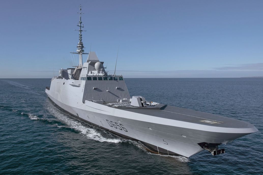 Alsace:
         the first of two FREMM DA frigates enhanced with air-defence capabilities.
       (Naval Group)