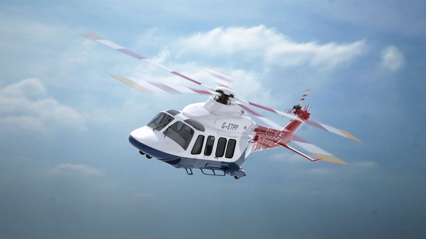 An artist’s impression of the Leonardo AW139 that QinetiQ is acquiring along with two Agusta A109S Grand helicopters for the ETPS at Boscombe Down. (QinetiQ)